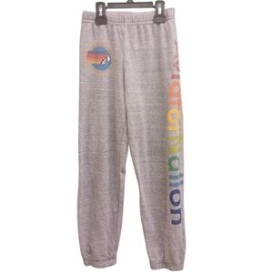 Aviator Nation Gray Jogger Sweatpants with Rainbow Logo Size 8
